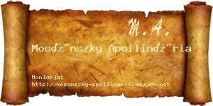 Mosánszky Apollinária névjegykártya